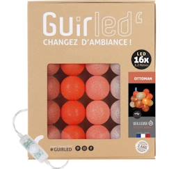 Linge de maison et décoration-Décoration-Guirlande-Guirlande lumineuse boules coton LED USB - Veilleuse bébé 2h -  3 intensités - 16 boules 1,6m - Ottoman