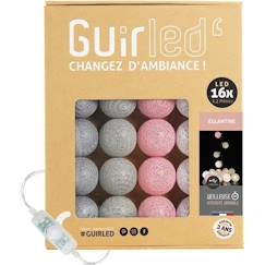 Linge de maison et décoration-Guirlande lumineuse boules coton LED USB - Veilleuse bébé 2h -  3 intensités - 16 boules 1,6m - Églantine