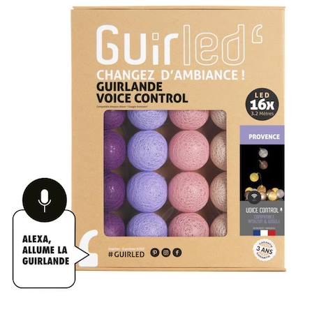 Guirlande lumineuse wifi boules coton LED USB - Commande Vocale - Maison connectée - Amazon Alexa & Google Assistant -  16 boules VIOLET 1 - vertbaudet enfant 