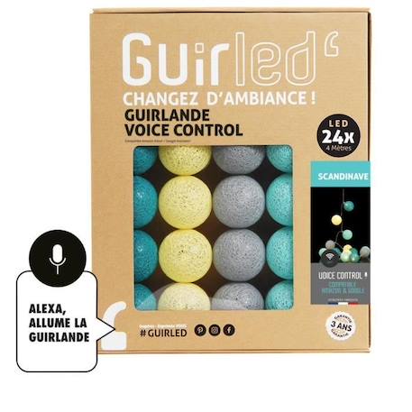 Guirlande lumineuse wifi boules coton LED USB - Commande Vocale - Maison connectée - Amazon Alexa & Google Assistant -  24 boules VERT 1 - vertbaudet enfant 