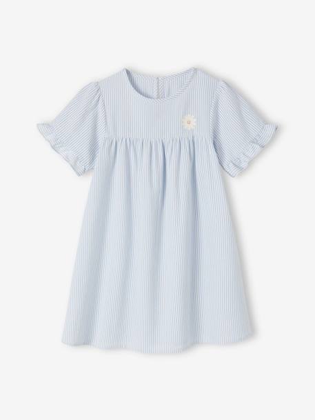Chemise de nuit en popeline légère rayée rayé bleu 1 - vertbaudet enfant 
