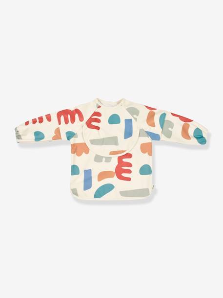 Bavoir à manches évolutif 2 en 1 Playful beige+blush+vert sauge 2 - vertbaudet enfant 