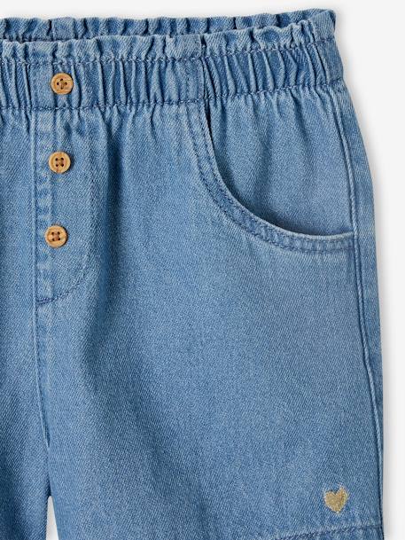 Short fille en denim léger facile à enfiler denim bleached+stone 8 - vertbaudet enfant 