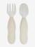 Lot de 2 pré-couverts d'apprentissage 2e âge en inox et silicone beige imprimé+Sage green+Velvet grey 15 - vertbaudet enfant 