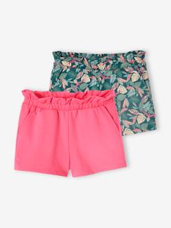 -Lot de 2 shorts fille molleton léger