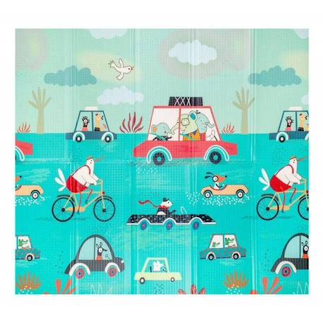 Tapis d éveil Pliable Réversible Bébé PREMIUM Mer & Voiture - 180 x 200 cm - Géant - Kidolo BLEU 2 - vertbaudet enfant 