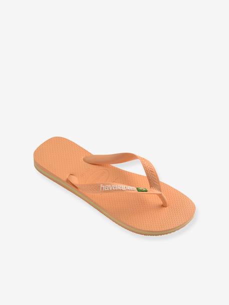 Tongs enfant Brasil Logo jaune+pêche 7 - vertbaudet enfant 