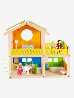 Fabrication française-Jouet-Jeux d'imagination-Figurines, mini mondes, héros et animaux-Petite maison joyeuse en bois HAPE