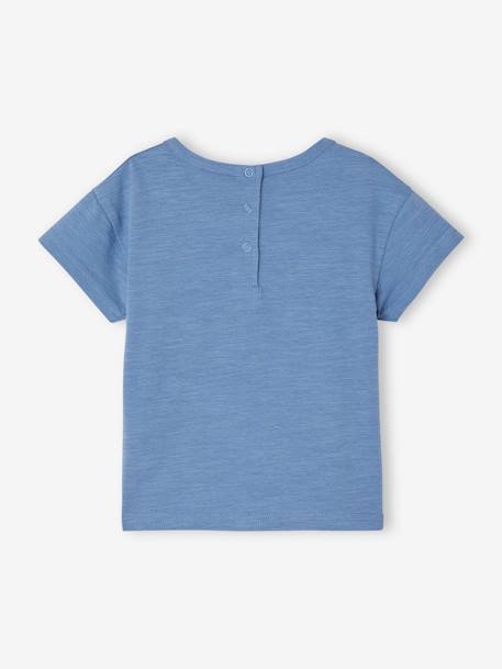 T-shirt 'paradis' bébé manches courtes bleu+écru 4 - vertbaudet enfant 