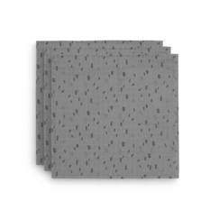Puériculture-Lange gaze Coton Small 70x70cm Spot Gris Tempête (3 pcs) - JOLLEIN