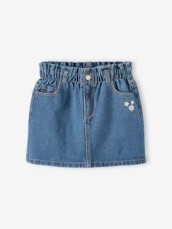 Jupe en jean style paperbag fille  - vertbaudet enfant