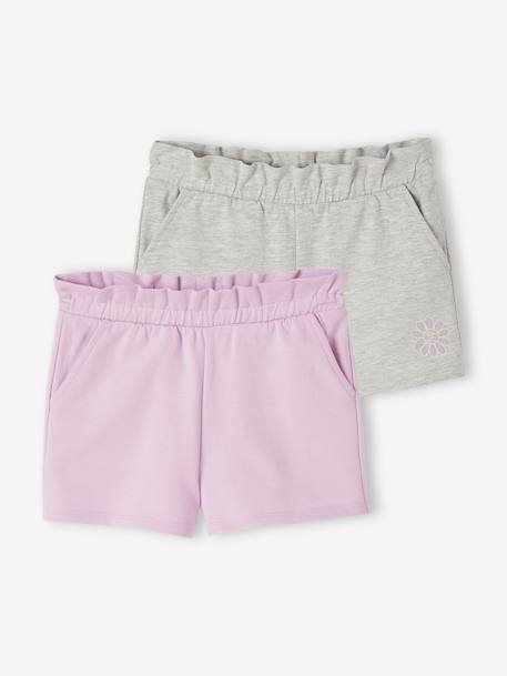 Lot de 2 shorts fille abricot+mauve+rose bonbon 7 - vertbaudet enfant 