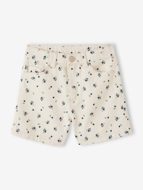 Short à fleurs fille écru 2 - vertbaudet enfant 