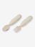 Lot de 2 pré-couverts d'apprentissage 2e âge en inox et silicone beige imprimé+Sage green+Velvet grey 16 - vertbaudet enfant 