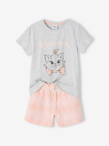 Ensemble fille T-shirt + short Disney® Marie Les Aristochats rose pâle 1 - vertbaudet enfant 