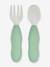 Lot de 2 pré-couverts d'apprentissage 2e âge en inox et silicone beige imprimé+Sage green+Velvet grey 8 - vertbaudet enfant 