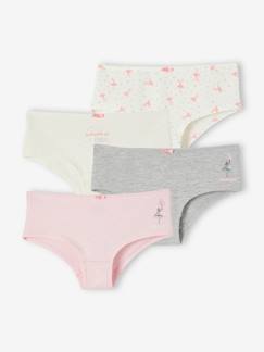 -Lot de 4 shorties ballerine fille en coton bio