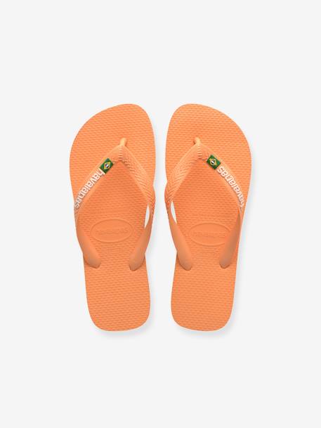 Tongs enfant Brasil Logo jaune+pêche 10 - vertbaudet enfant 