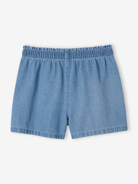 Short fille en denim léger facile à enfiler denim bleached+stone 7 - vertbaudet enfant 