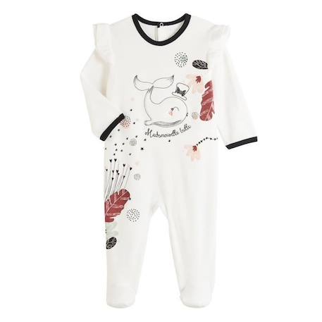Pyjama bébé en velours Bulle BLANC 1 - vertbaudet enfant 