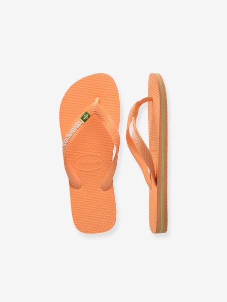 Tongs enfant Brasil Logo jaune+pêche 12 - vertbaudet enfant 