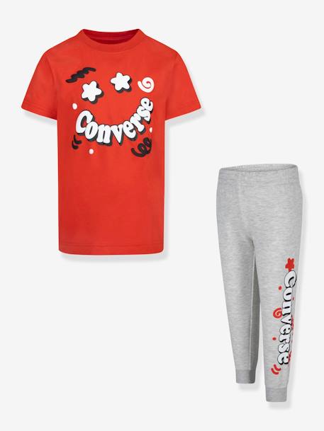 Ensemble t-shirt + jogging garçon CONVERSE anthracite 1 - vertbaudet enfant 