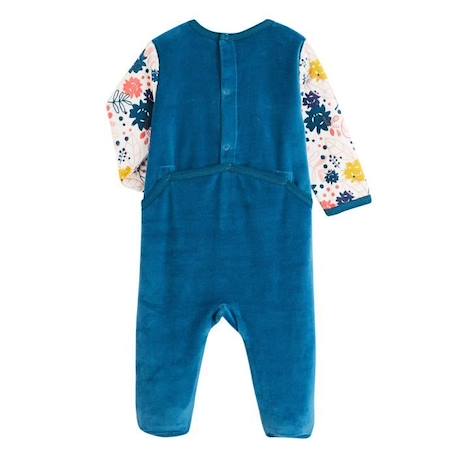 Pyjama bébé en velours Lamapampa BLEU 2 - vertbaudet enfant 