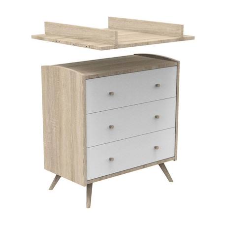 Commode 3 tiroirs Access Blanc Bois MARRON 3 - vertbaudet enfant 