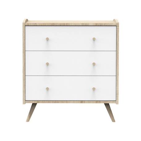 Commode 3 tiroirs Access Blanc Bois MARRON 1 - vertbaudet enfant 