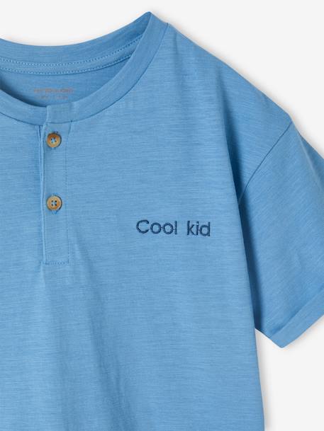 Tee-shirt tunisien garçon personnalisable bleu azur+écru 4 - vertbaudet enfant 