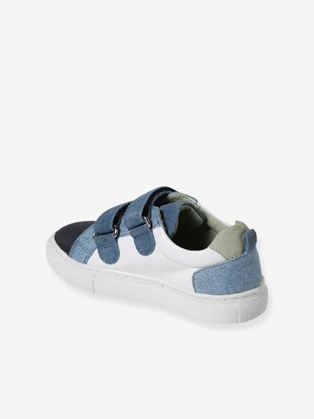 Baskets enfant cuir scratchs bleu jean+lot bleu+lot vert+marine 9 - vertbaudet enfant 