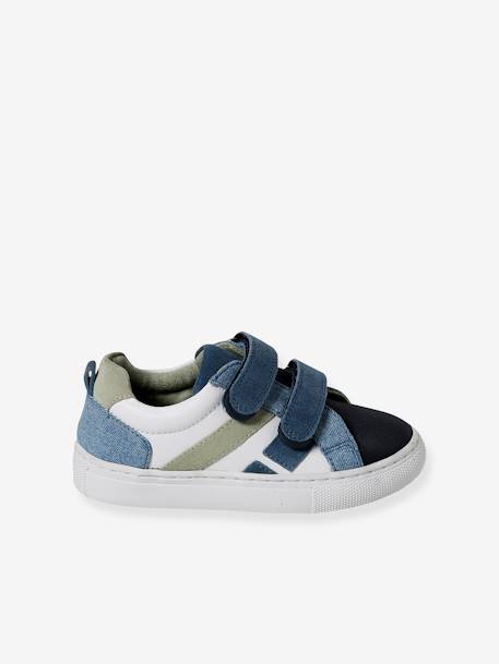 Baskets enfant cuir scratchs bleu jean+lot bleu+lot vert+marine 8 - vertbaudet enfant 