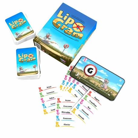 Jeu de société Lipogram - Asmodee - Fais deviner ton mot - Application offerte pour + de niveaux de jeu BLEU 4 - vertbaudet enfant 