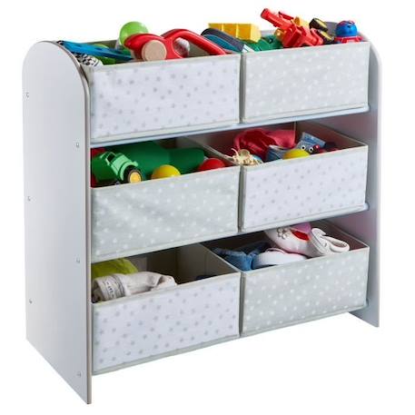 Meuble de rangement à jouets Blanc pour chambre d’enfant avec 6 bacs BLANC 2 - vertbaudet enfant 