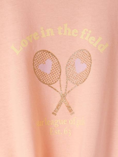 Tee-shirt sport motif raquettes glitter fille corail 3 - vertbaudet enfant 