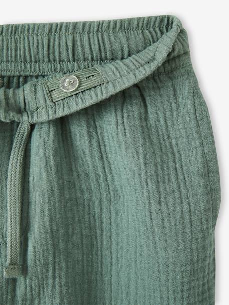 Short en gaze de coton garçon vert 5 - vertbaudet enfant 