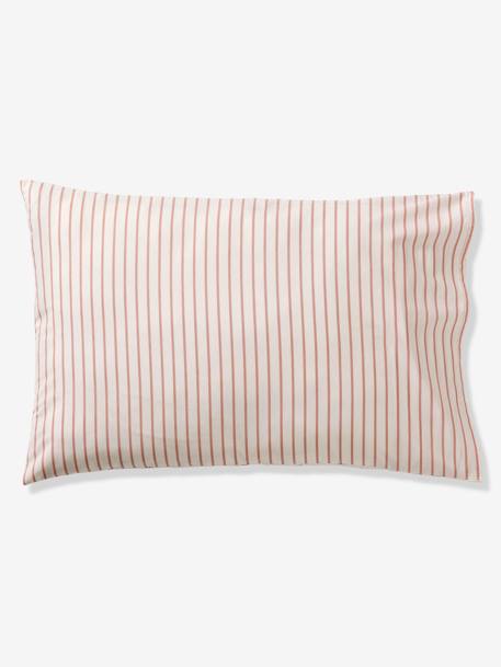 Parure housse de couette et taie d'oreiller réversible FLEURS RAYURES, avec coton recyclé rose imprimé 9 - vertbaudet enfant 