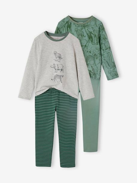 Lot de 2 pyjamas 'jungle' garçon vert 1 - vertbaudet enfant 