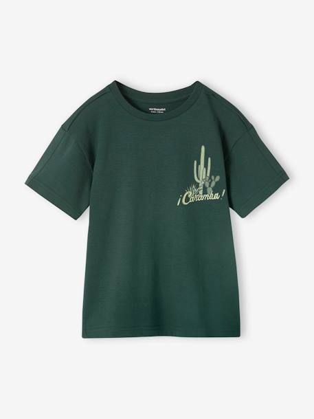 Tee-shirt motif cactus placé garçon vert sapin 1 - vertbaudet enfant 