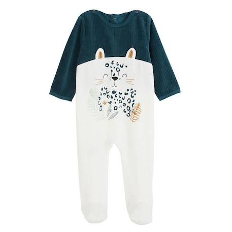 Pyjama bébé en velours Borneo BLANC 1 - vertbaudet enfant 