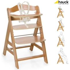 Puériculture-Chaise haute, réhausseur-HAUCK Chaise Haute en Bois pour bébé Évolutive Alpha + / Natural