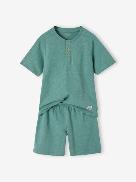 Pyjashort garçon en maille flammée vert émeraude 1 - vertbaudet enfant 