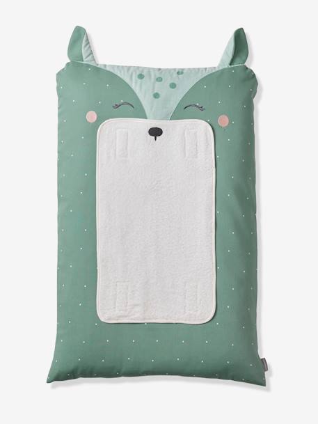 Housse matelas à langer personnalisable BICHE vert imprimé 2 - vertbaudet enfant 