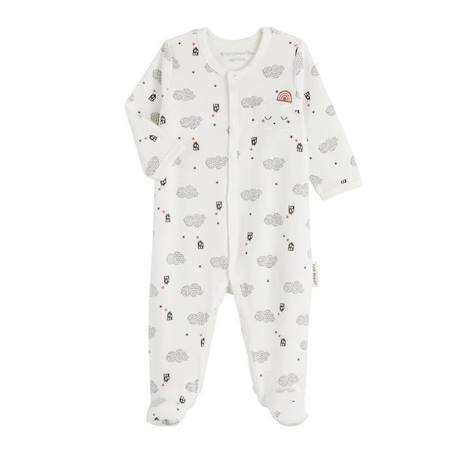 Pyjama bébé en velours Joy BLANC 1 - vertbaudet enfant 