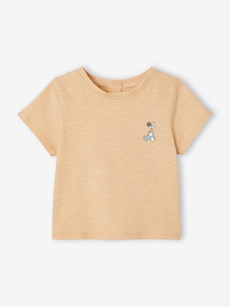 Lot de 2 T-shirts naissance manches courtes en coton biologique beige 2 - vertbaudet enfant 