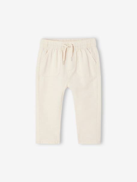 Pantalon léger en lin et coton bébé gris perle 1 - vertbaudet enfant 