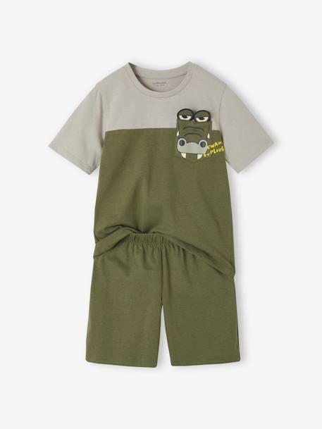 Pyjashort crocodile garçon olive 1 - vertbaudet enfant 