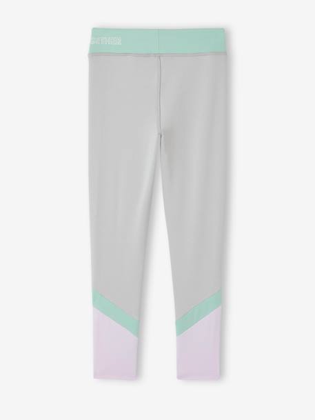 Legging sport à bandes fille matière technique gris chiné+rose 2 - vertbaudet enfant 