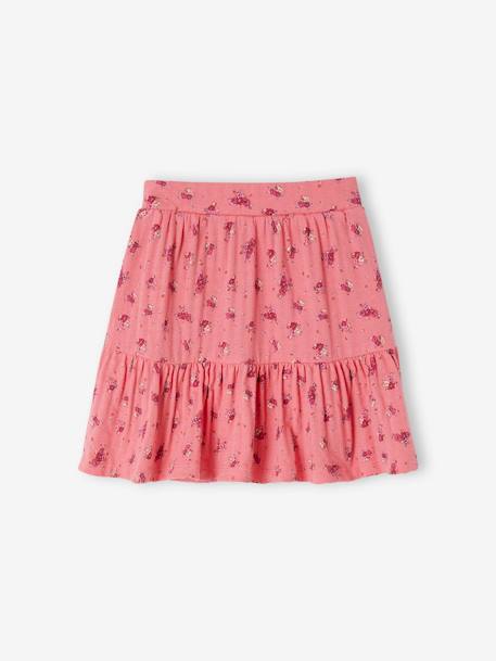 Jupe short motifs fleurs fille écru+rose bonbon 5 - vertbaudet enfant 