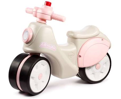 Scooter 1er âge Strada avec klaxon manuel et roues silencieuses - Crème et Rose - FALK - Dès 12 mois - 100% Fabriqué en France ROSE 1 - vertbaudet enfant 